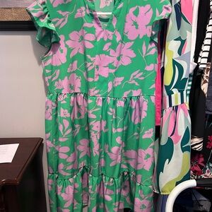 Floral Green and Pink women’s Dress